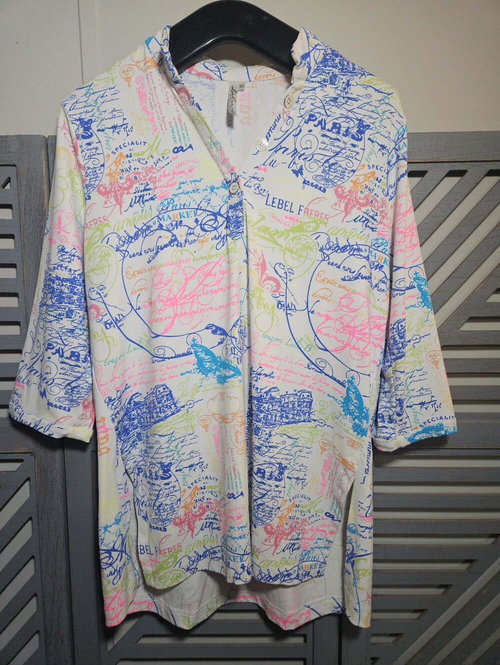 Lulu b Womens M Tunic Top Colorful